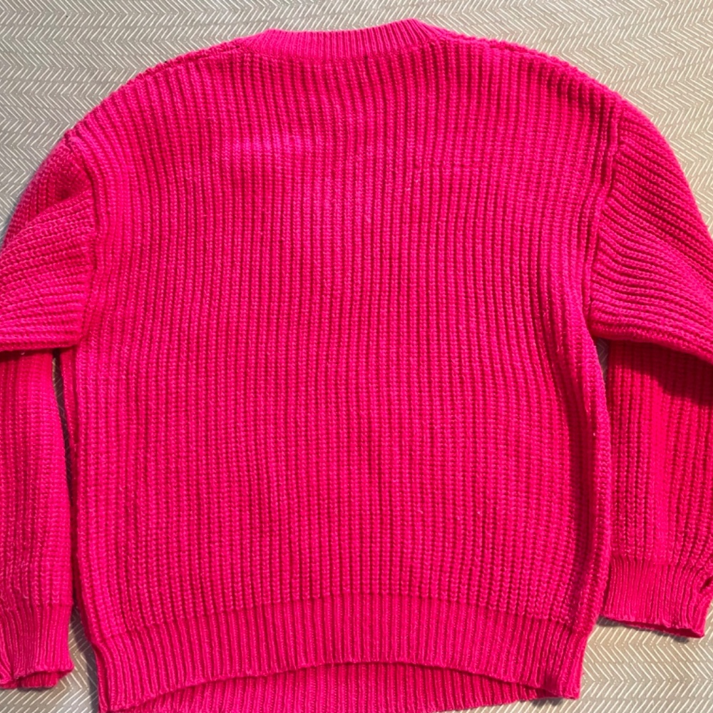 Hot Pink Crop Sweater - Picture 2 of 2